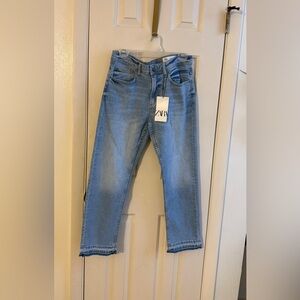 Zara Straight Leg Jeans in Light Blue